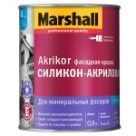 Краска силикон-акриловая фасадная Marshall Akrikor матовая база BC 0,9 л