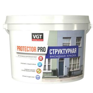 Краска фасадная структурная VGT Protektor Pro 4,8 л/7 кг