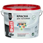 Краска для потолков акриловая Dali глубокоматовая белая 9 л