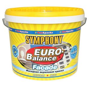 Краска фасадная водоэмульсионная Symphony Euro-Balance Aqua 00-01100258 LAP 3/2,7 л
