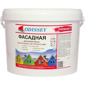 Краска фасадная ODISSEY Premium ВДАК-104 атмосферостойкость 7-10 лет морозостойкая 15 кг