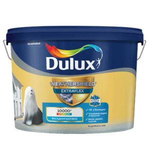 Краска фасадная Dulux Weathershield Extraflex матовая база BC 9 л