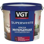Краска интерьерная VGT ВД-АК-2180 супербелая 3 кг