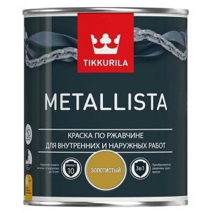 Краска по ржавчине Tikkurila Metallista глянцевая золотистая 0,8 л