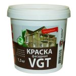 Краска фасадная VGT ВД-АК-1180 белоснежная 1,5 кг