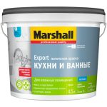Краска для кухни и ванной Marshall Export база BW матовая 4,5 л
