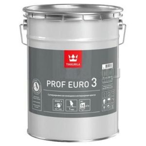 Краска интерьерная Tikkurila Prof Euro 3 база А глубокоматовая 18 л