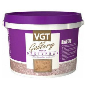 Краска фактурная VGT ТР 03 белая 9 л