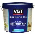 Краска для потолков VGT ВД-АК-2180 супербелая 7 кг