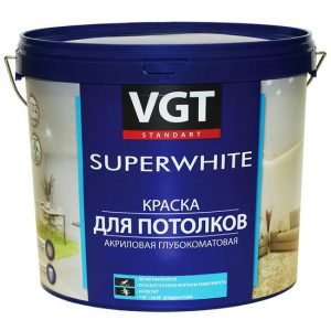 Краска для потолков VGT ВД-АК-2180 супербелая 7 кг