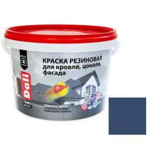 Краска резиновая Dali для кровли, цоколя,фасада серая 3 кг