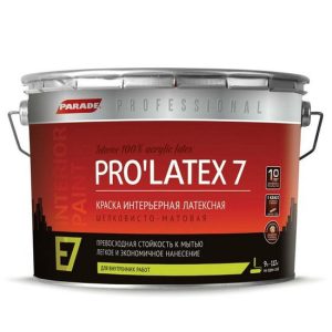 Краска латексная Parade Professional E7 Pro Latex7 интерьерная шелковисто-матовая основа С 9 л