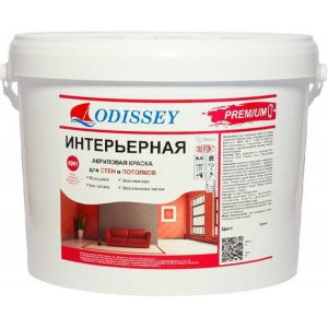 Краска для стен моющаяся ODISSEY Premium ВДАК-212 КМ1 (Г1) белая 15 кг