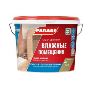 Краска латексная Parade W100 Влажные помещения база А 2,5 л