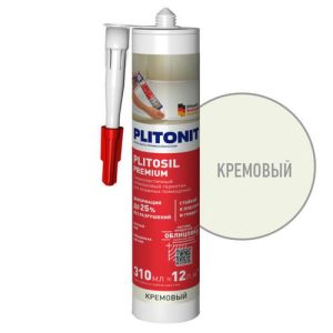 Герметик силиконовый PLITONIT plitosil Premium для влажных помещений 310мл кремовый