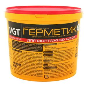 Герметик акриловый VGT для монтажных швов белый 7 кг