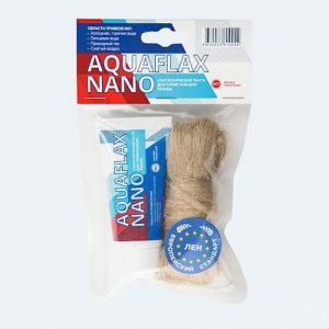 Набор для уплотнения резьбы Aquaflax Nano 04053 паста 30 гр + лен 15гр
