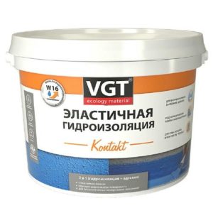 Гидроизоляция эластичная VGT Kontakt с кварцевым песком 1,3 кг