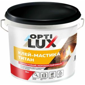 Мастика термостойкая титан Оптилюкс 9кг ведро