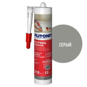 Герметик силиконовый PLITONIT plitosil Premium для влажных помещений 310мл серый