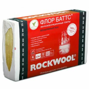 Утеплитель Rockwool Флор Баттс И - 1000*600*50мм 2.40000м2 0.120000м3