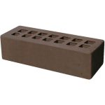 Кирпич облицовочный темно-коричневый гладкий 250*85*65мм утолщенная стенка 20мм М150кг/см2 щелевой Железногорск