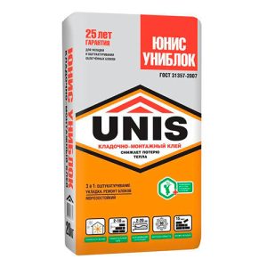 Клей кладочно-монтажный Unis Униблок 25 кг