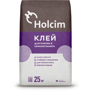 Клей для плитки и керамогранита Holcim C1T 25 кг