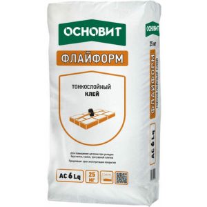 Клей для брусчатки и камня Основит Флайформ AC6 Lq тонкослойный 25 кг