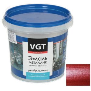 Эмаль универсальная VGT металлик гранат 10 кг