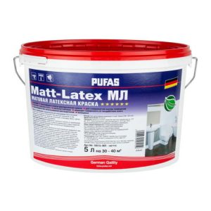 Краска моющаяся латексная Pufas Matt-Latex основа А матовая (5 л)