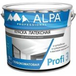 Краска латексная ALPA Profi 3 глубокоматовая белая (10л)