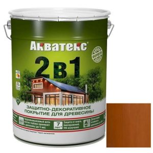 Покрытие алкидное защитно-декоративное для древесины Акватекс 2 в 1 полуматовое Тик 20 л