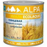 Эмаль акриловая Alpa Ecolaque глянцевая белая (0,5л)