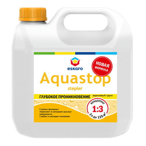 Грунт акриловый ESKARO Aquastop Stepler укрепляющий концентрат 3л
