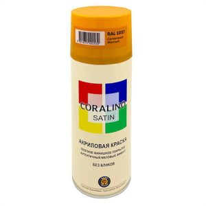 Краска аэрозольная CORALINO Satin RAL 1037 солнечный желтый 520мл