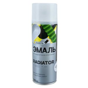Эмаль аэрозольная для радиаторов отопления Лакра Radiator глянцевая белая 40 520 мл