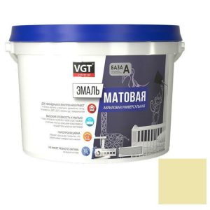 Эмаль универсальная VGT матовая кремовая RAL 1015 2,5 кг
