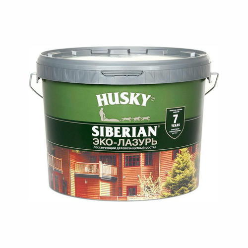 Защит. декор. покрытие HUSKY SIBERIAN ЭКО-ЛАЗУРЬ полуматовый белая 9л — изображение 2