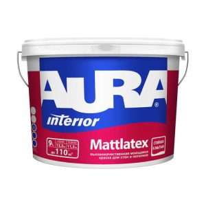 В/Д краска моющаяся AURA MATTLATEX 9л