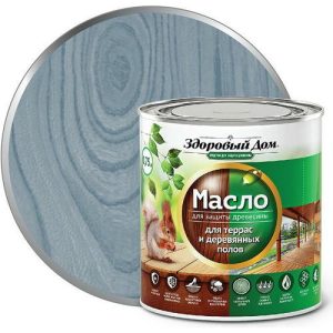 Масло деревозащитное Здоровый дом для террас и полов серо-голубое 0,75 л