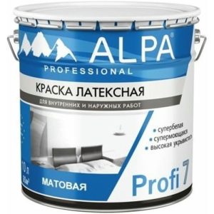 Краска латексная ALPA Profi 7 матовая белая (10л)