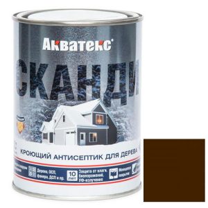Антисептик акриловый кроющий для дерева Акватекс Сканди полуматовый Лакрица 0,75 л