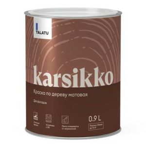 Краска полиакриловая TALATU Karsikko База А по дереву для фасадов 0,9 л белая