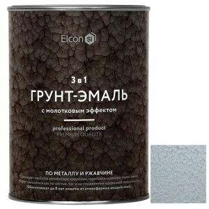 Грунт-эмаль Elcon Smith 3 в 1 с молотковым эффектом серебро 0,8 кг