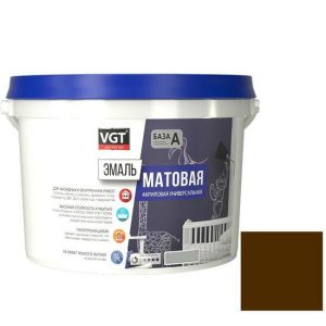 Эмаль универсальная VGT матовая Ral 8011 коричневая 1 кг