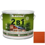 Покрытие алкидное защитно-декоративное для древесины Акватекс 2 в 1 полуматовое Рябина 9 л