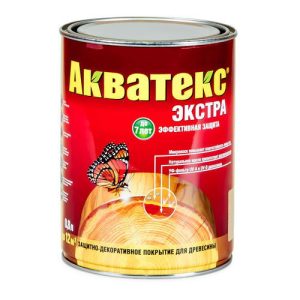 Покрытие алкидное защитно-декоративное для древесины Акватекс Экстра полуглянцевое Рябина 0,8 л