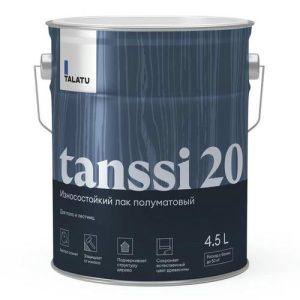 Лак полиуретановый TALATU Tanssi 20 для полов и лестниц п/матовый 4,5 л бесцветный