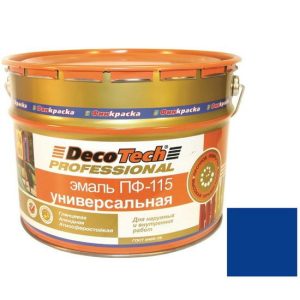 Эмаль DecoTech Professional ПФ-115 Ral 5005 синяя глянцевая 10 кг